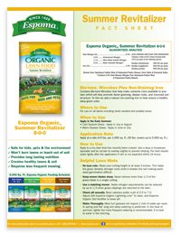 Product Fact Sheets for Espoma's Natural Organic Products | Espoma