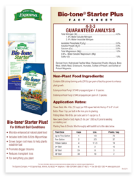 Espoma Organic Bio-tone Starter Plus Fact Sheet Image