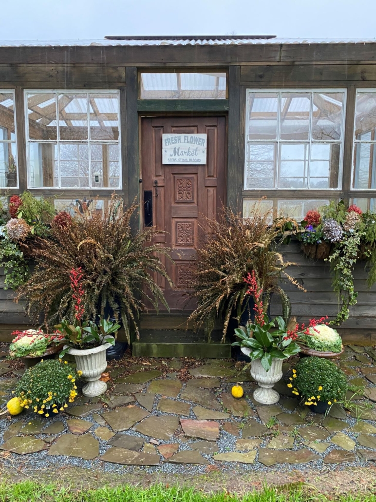 Fresh Flower Market with plants at front door