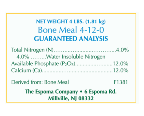 Espoma Organic Bone Meal analysis