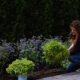 Woman with plants