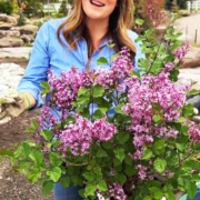 Laura from Garden Answer planting a lilac bush