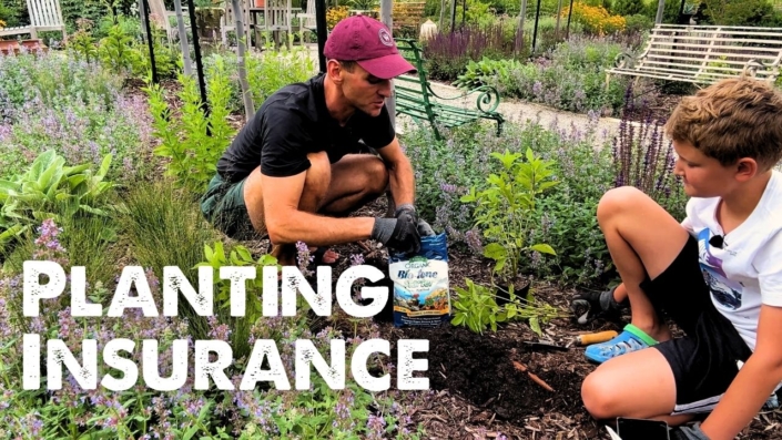 Kaleb Wyse planting in his garden