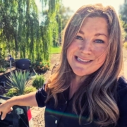 Laura from Garden Answer in her garden