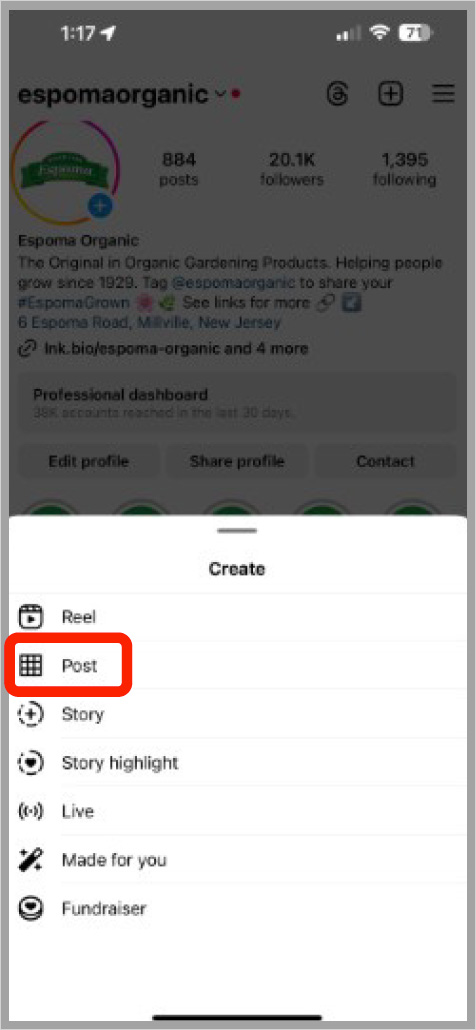 Step 2 - Select Post