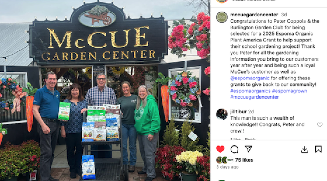 McCue Garden Center group photo for Espoma grant