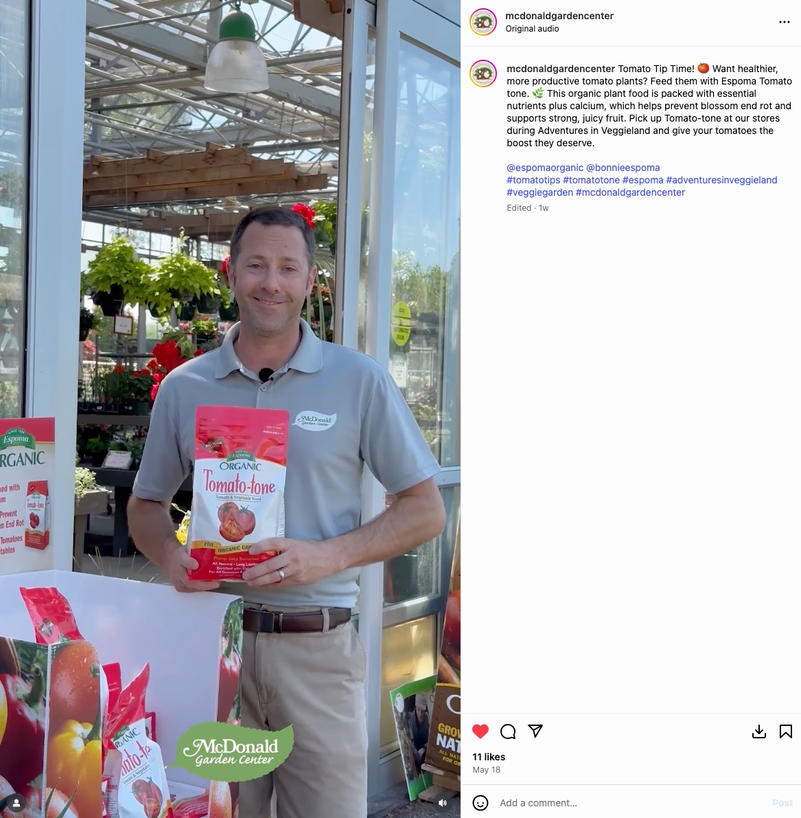McDonalds Garden Center Social Post