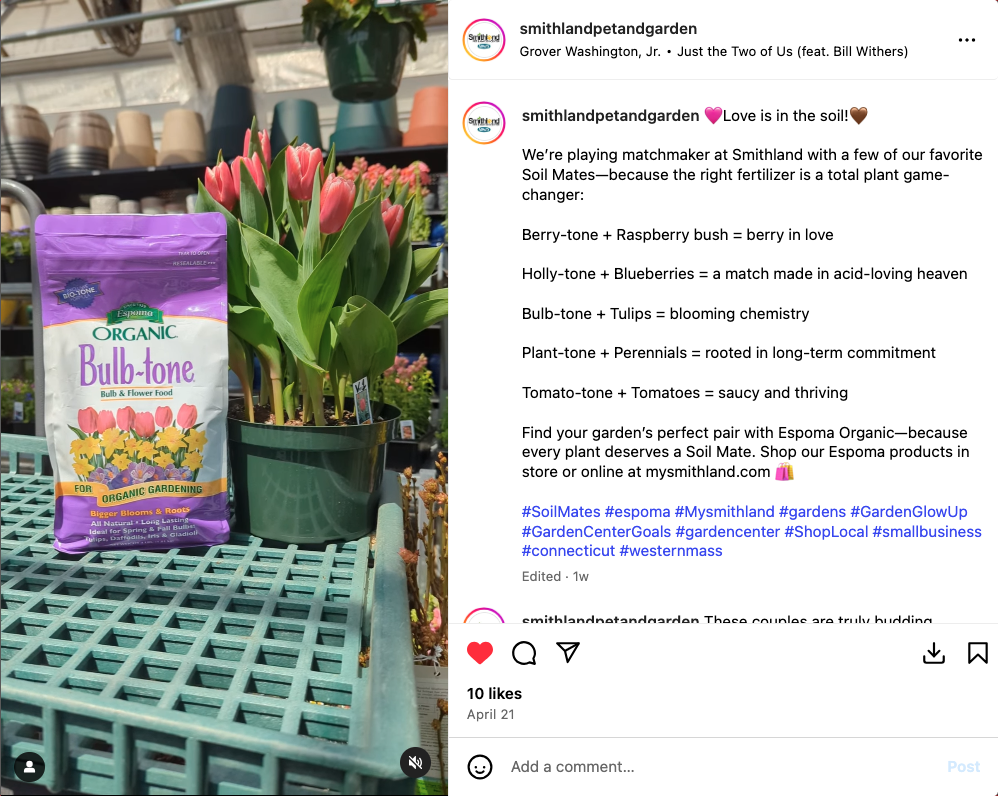 smithland plant and garden - featuring Espoma products on social media
