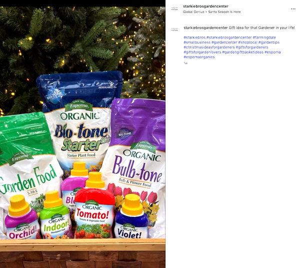 Starkie Bros Garden Center holiday gift ideas
